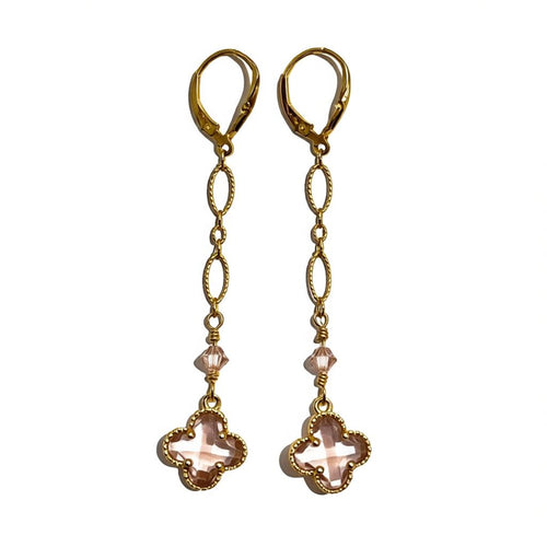 Earrings - One of a Kind - pink clover