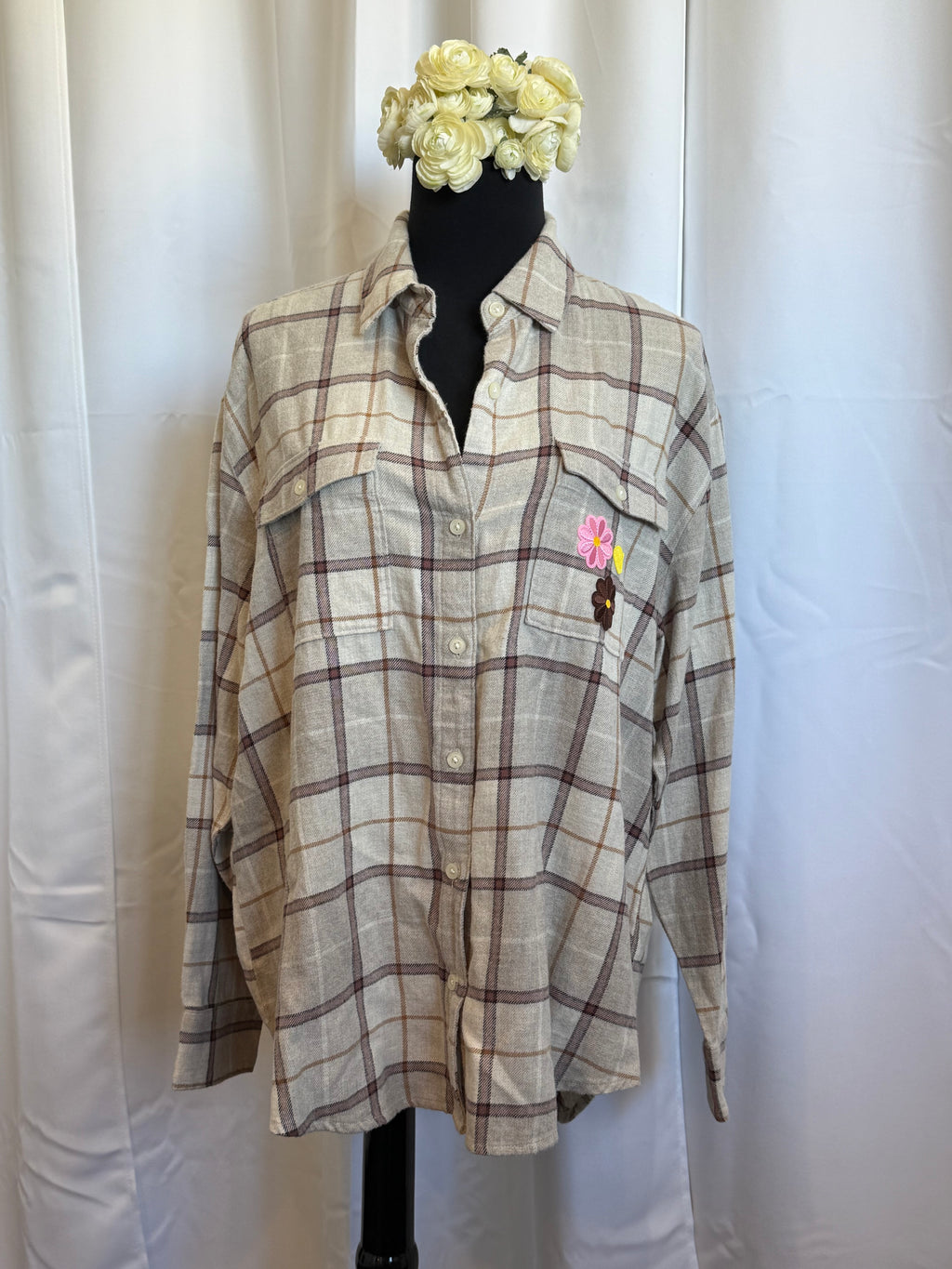 333 Sun & Moon Support -  Upcycled Flannel Jacket – One-of-a-Kind