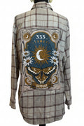 333 Sun & Moon Support -  Upcycled Flannel Jacket – One-of-a-Kind