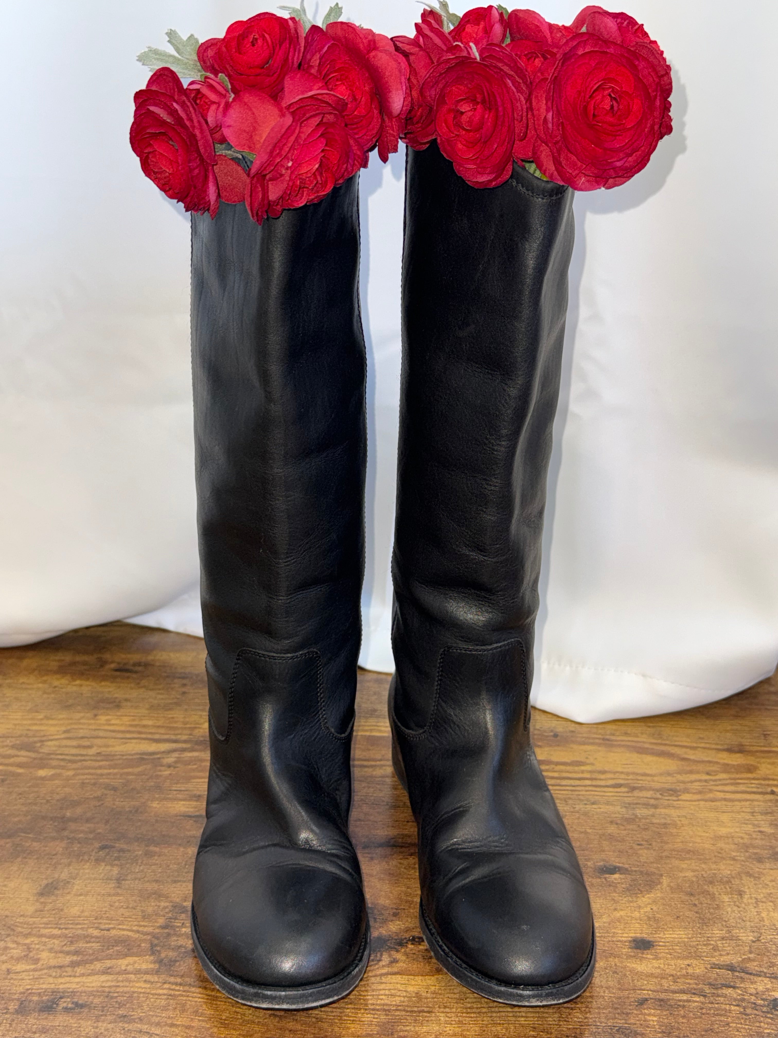 Frye Melissa Black Leather Tall Boots | Size 9.5B