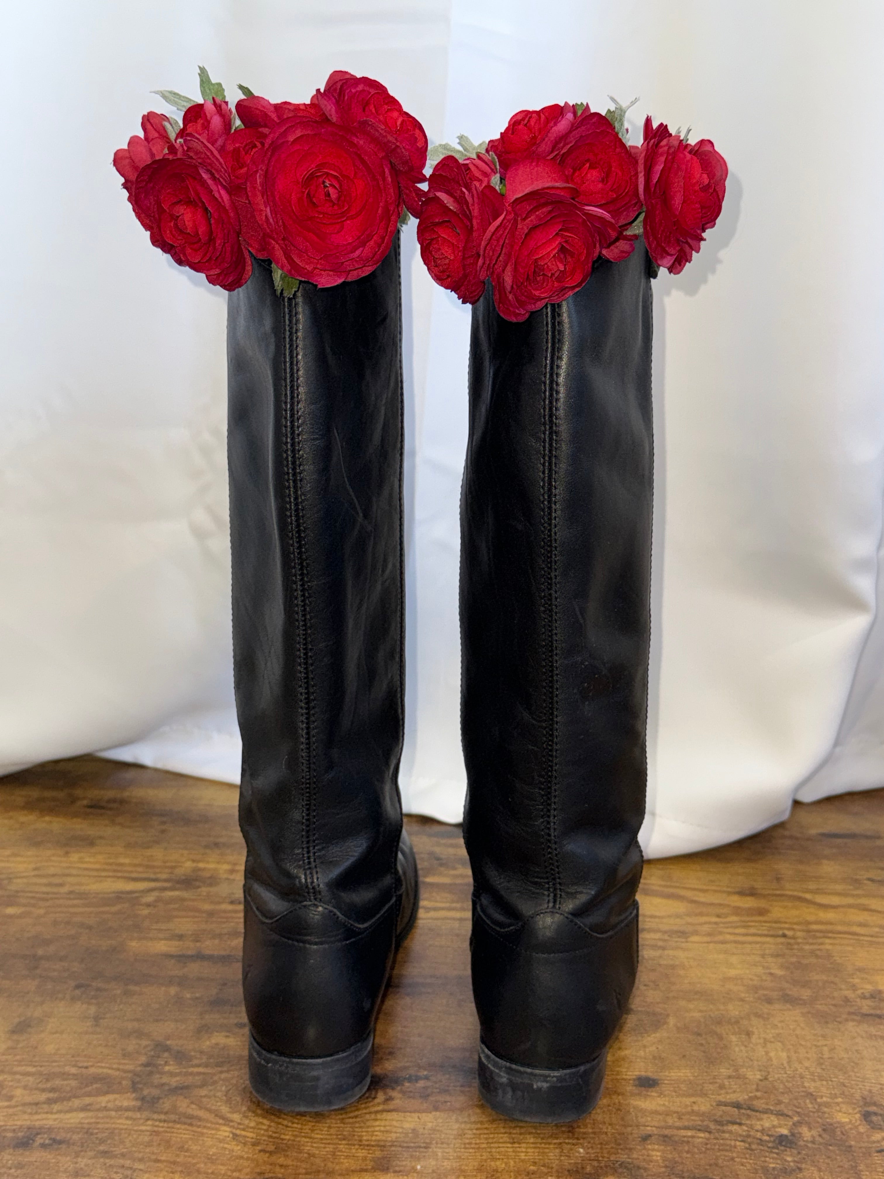 Frye Melissa Black Leather Tall Boots | Size 9.5B