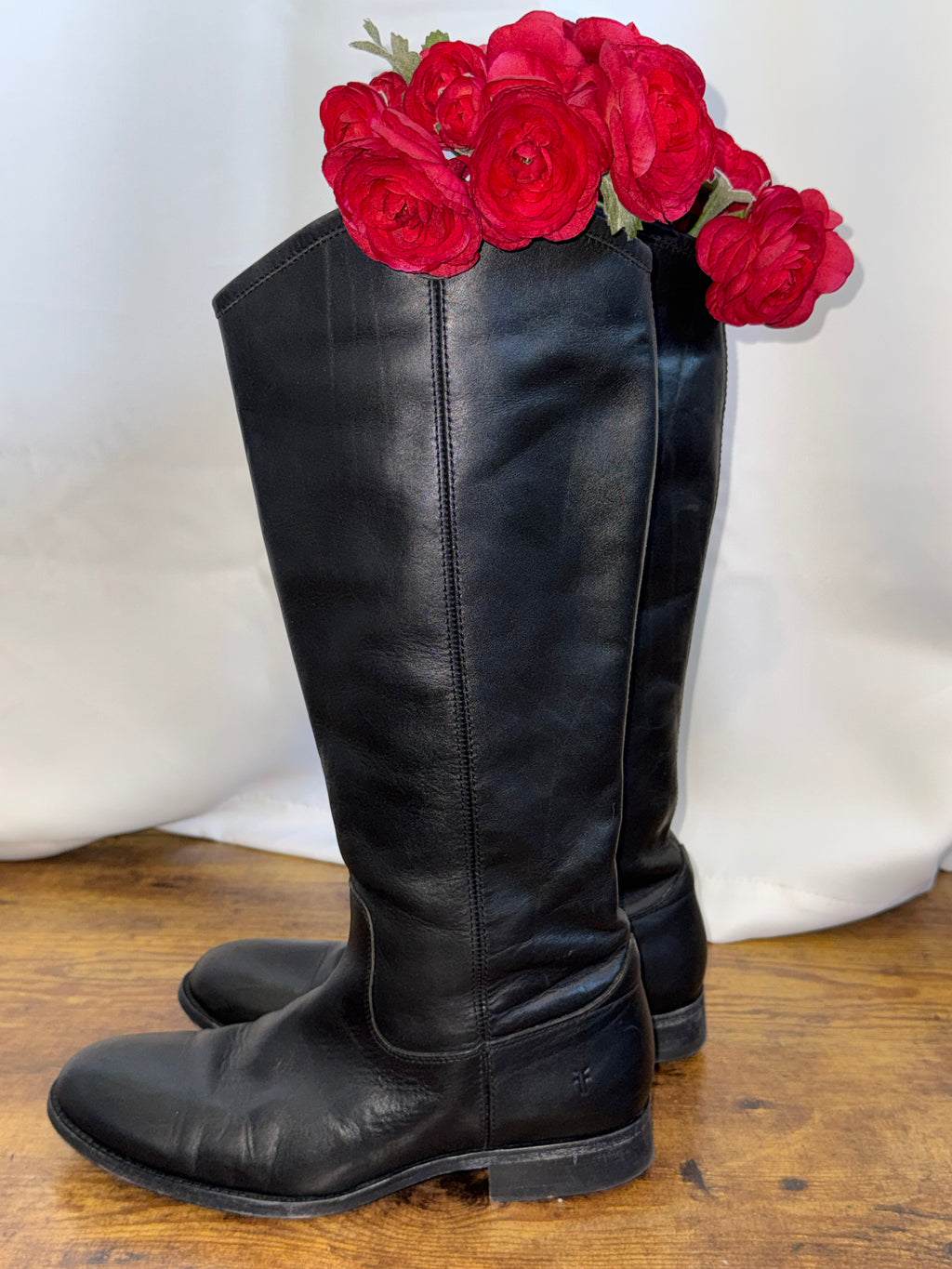 Frye Melissa Black Leather Tall Boots | Size 9.5B
