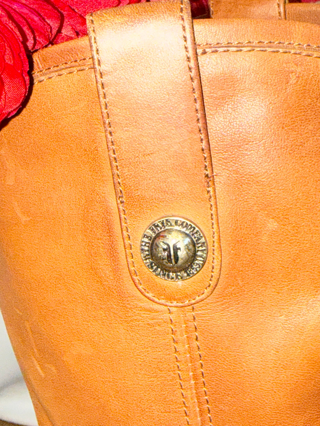Frye-Melissa-Cognac Leather Riding Boots – Women’s Size 9 | Tall Pull-On