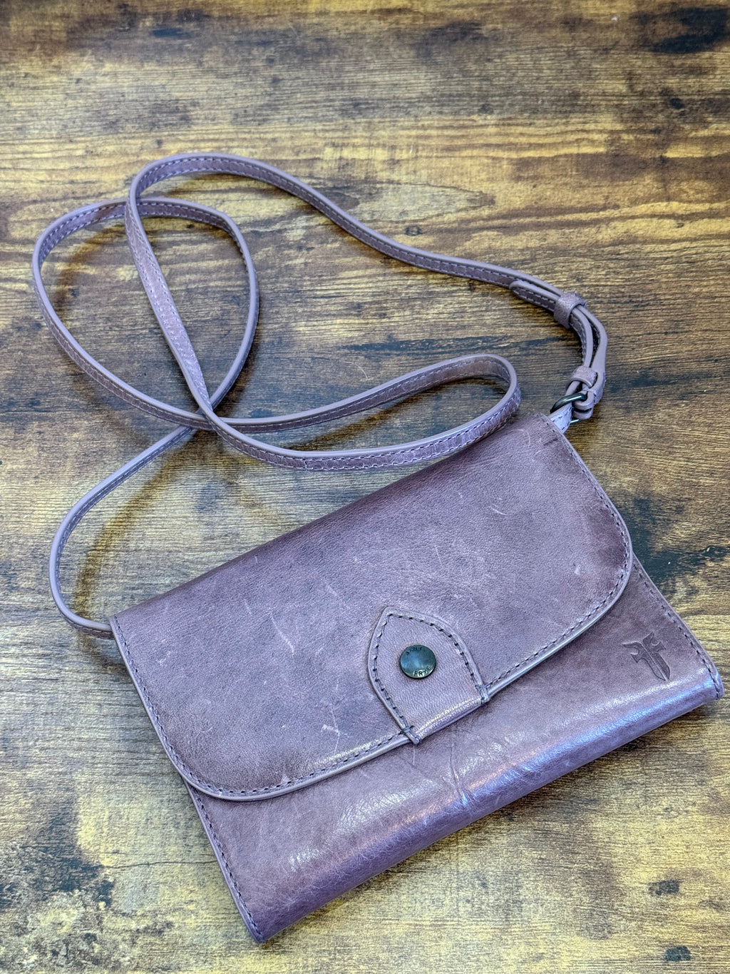 Frye Melissa leather wallet crossbody bag