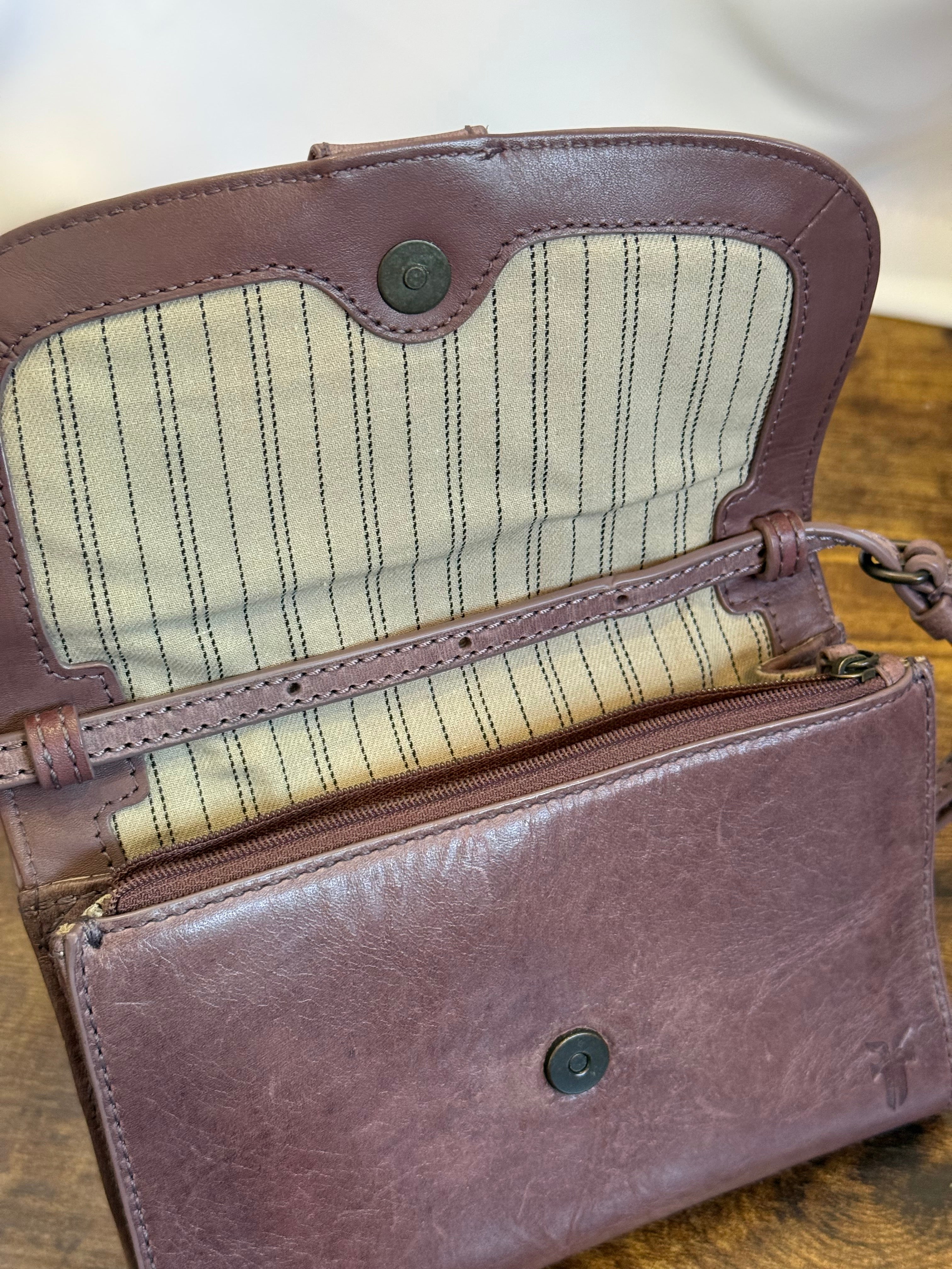 Frye Melissa leather wallet crossbody bag