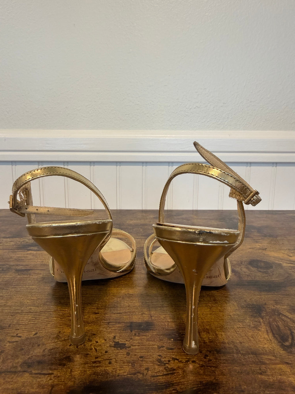 Jimmy Choo Gold Leather Indie Slingback Sandals - Women’s Size 6