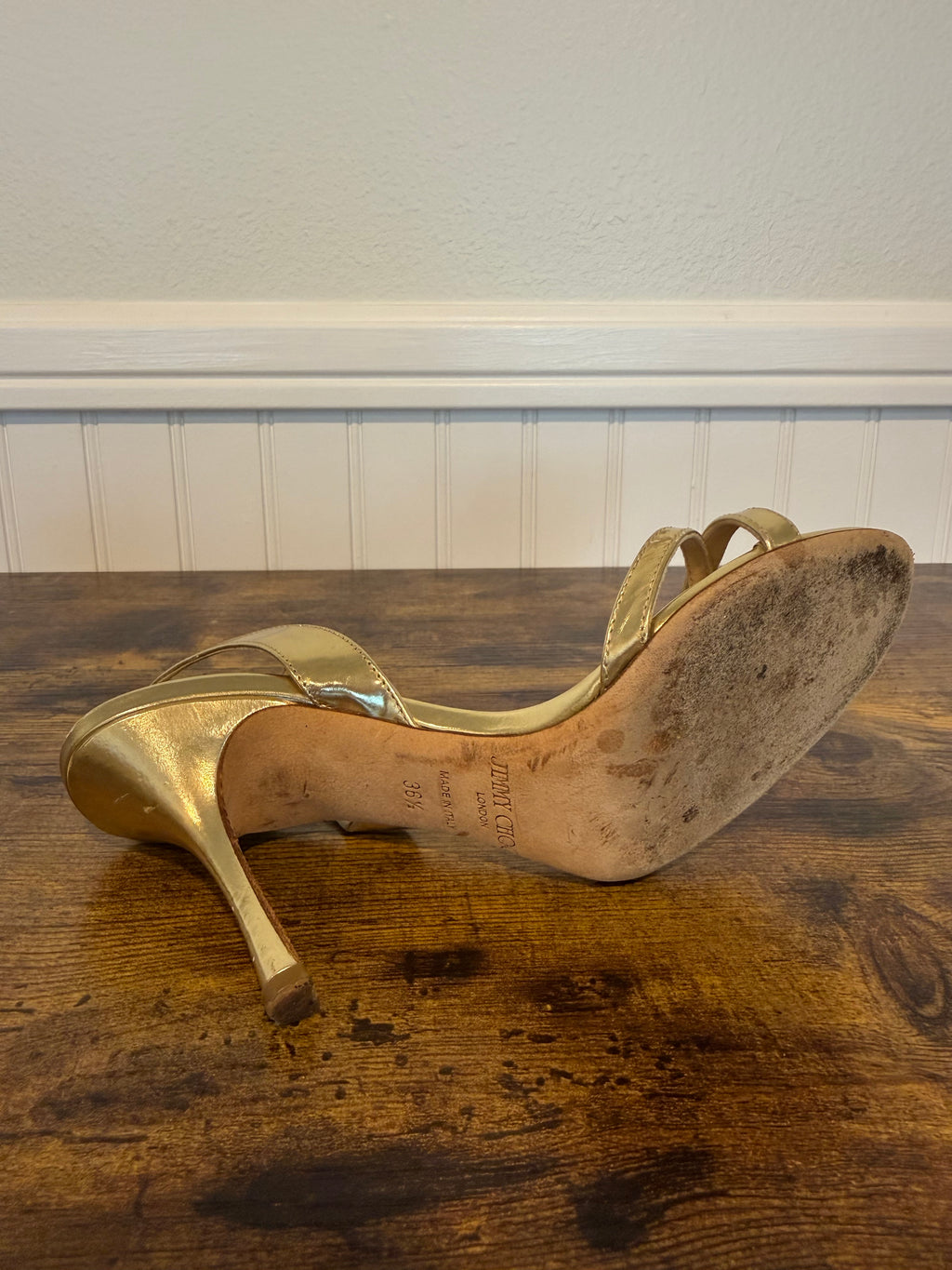 Jimmy Choo Gold Leather Indie Slingback Sandals - Women’s Size 6