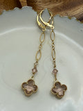 Earrings - One of a Kind - pink clover
