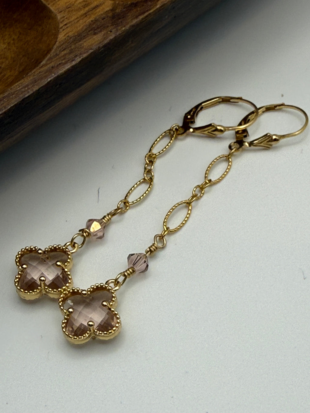 Earrings - One of a Kind - pink clover
