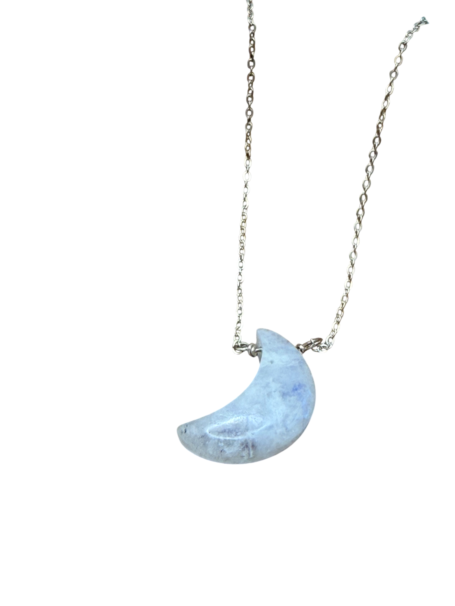Sterling Silver Crescent Moon Necklace – 14” Adjustable length