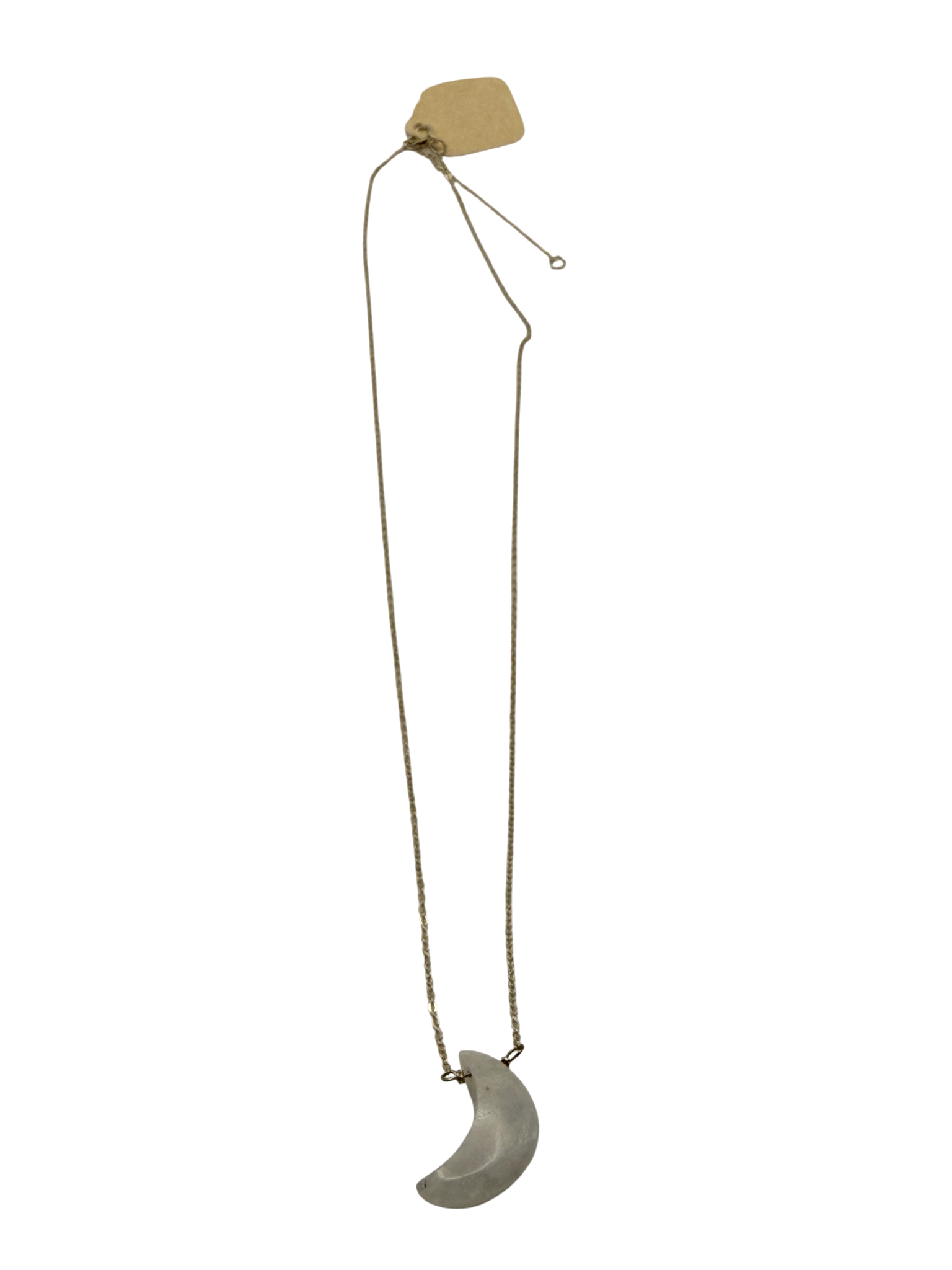 Sterling Silver Crescent Moon Necklace – 14” Adjustable length