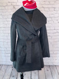 Trina Turk Tailored Charcoal Wrap Coat | Size 0