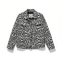 Leopard print jacket on a white background