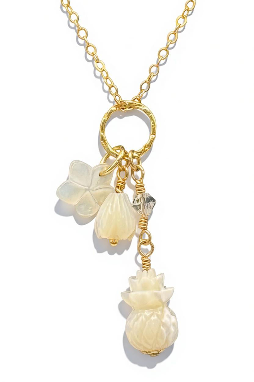Mother of Pearl Hawaiian Charm Necklace – Gold Fill Chain