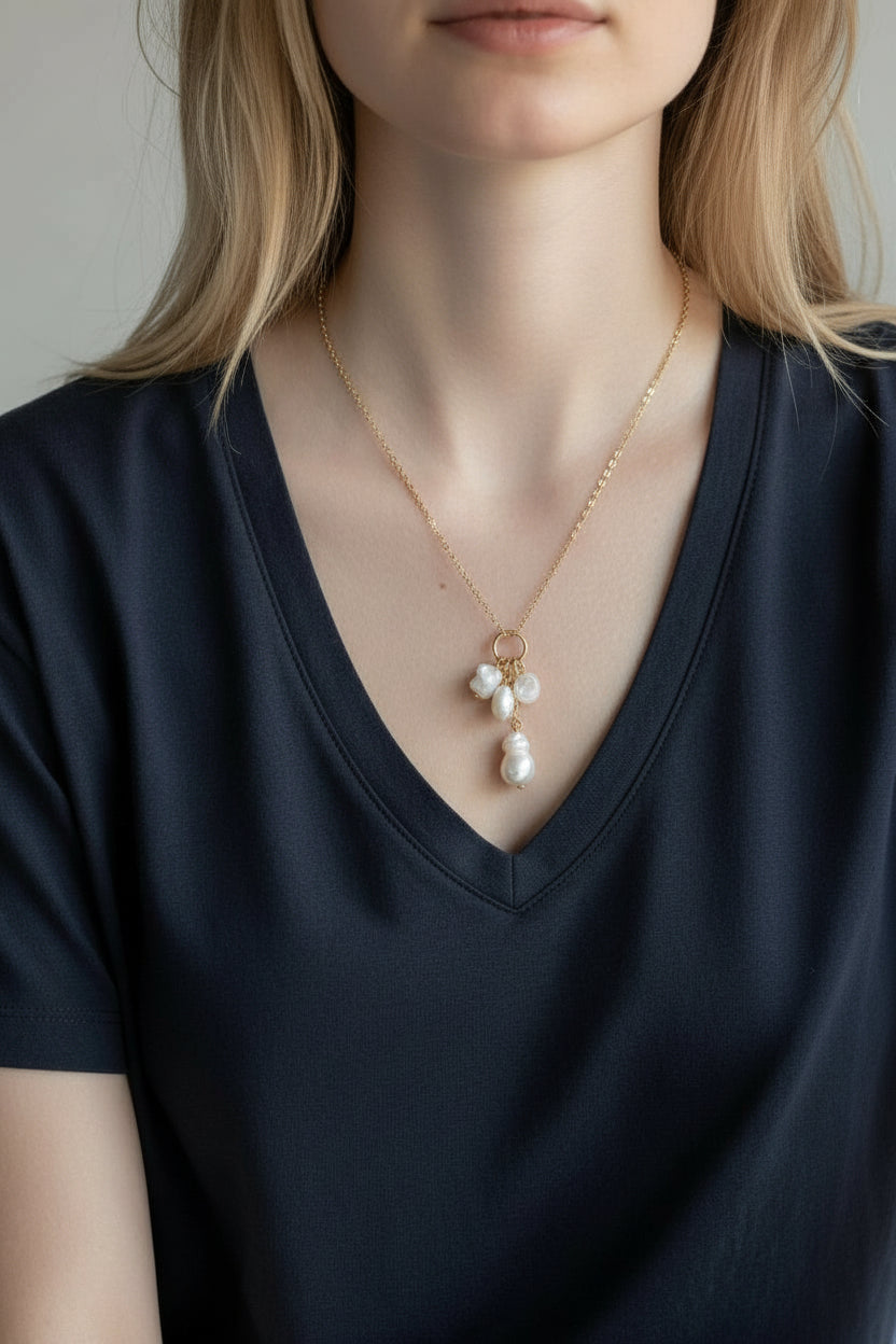 Mother of Pearl Hawaiian Charm Necklace – Gold Fill Chain
